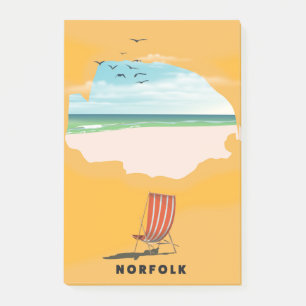 Post-it® Affiche de voyage illustrée de la carte de Norfolk