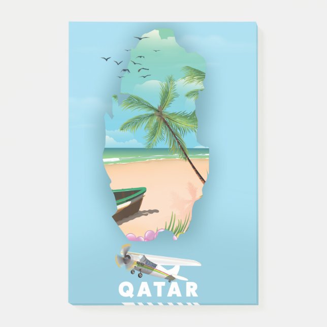 Post-it® Affiche de voyage illustrée du Qatar (Devant)