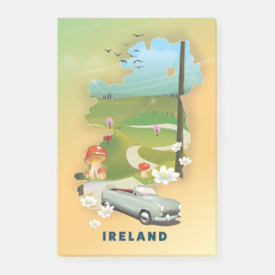 Post-it® Affiche de voyage vintage carte d'Irlande