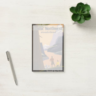 Post-it® Affiche Vintage voyage Vue Montagne