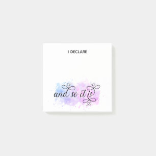 Post-it® *~* Affirmation Intention Blob Abstrait I DECLARE