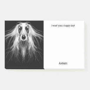 Post-it® Afghan Hound Nom du chien d'art Abstrait
