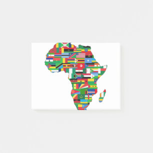 Post-it® Afrique Pays du continent Drapeaux Carte Nations