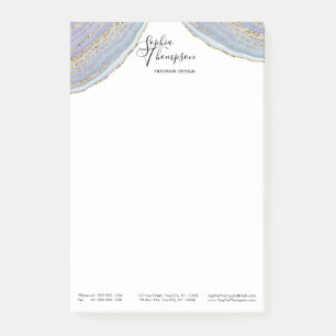 Post-it® Agate moderne de Geode de lavande d'or - notes de