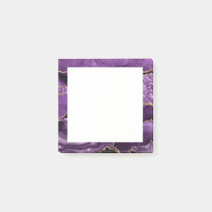 Post-it® Agate Purple Gold Parties scintillant Marble Publi