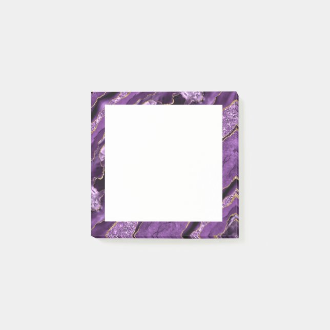 Post-it® Agate Purple Gold Parties scintillant Marbre Notes (Devant)