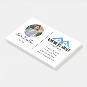 Post-it® Agent immobilier moderne bleu Photo d'agent immobi