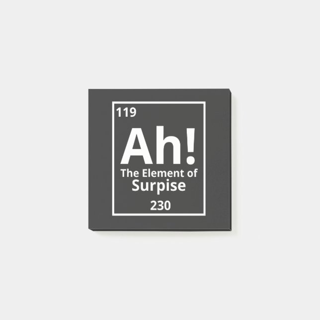 Post-it® ah l'élément de surprise tableau périodique drôle (Devant)