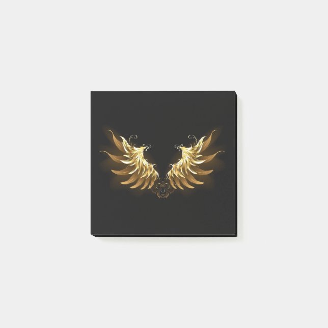 Post-it® Ailes d'Ange d'or sur arrière - plan noir (Devant)