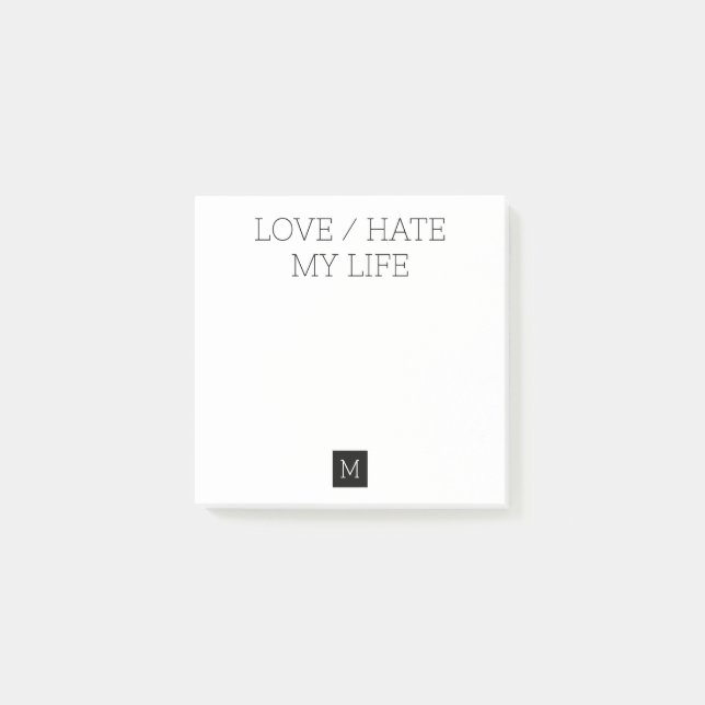 Post-it® Aimer/haïr ma vie (Devant)