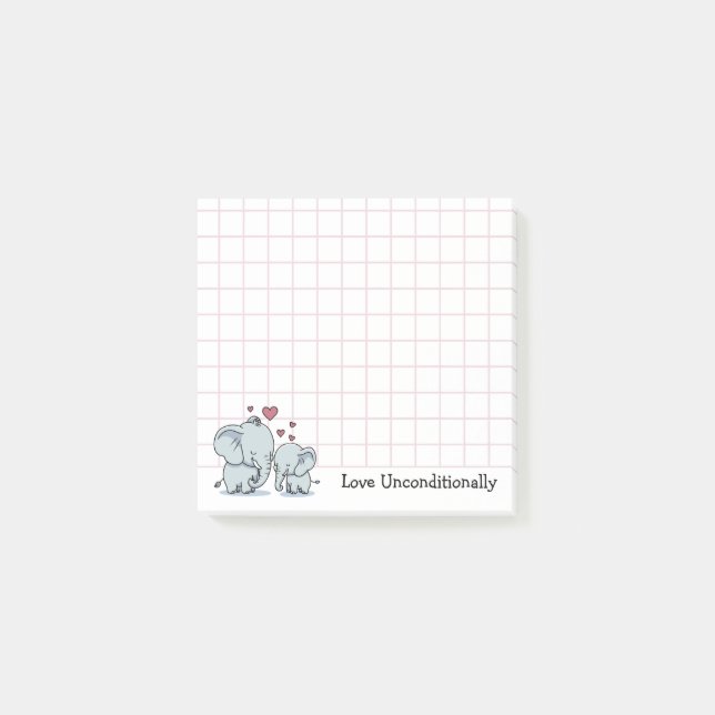 Post-it® Aimer inconditionnellement les éléphants (Devant)