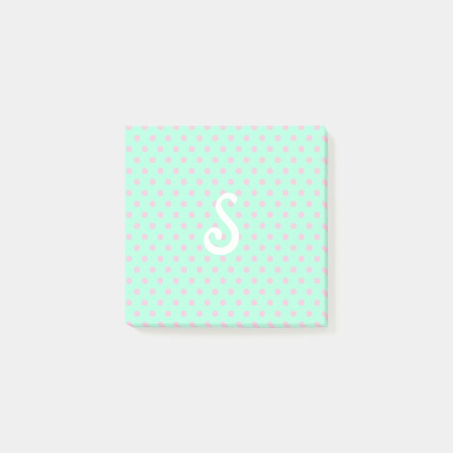 Post-it® Ajouter les notes post-it Pois vert clair initial (Devant)