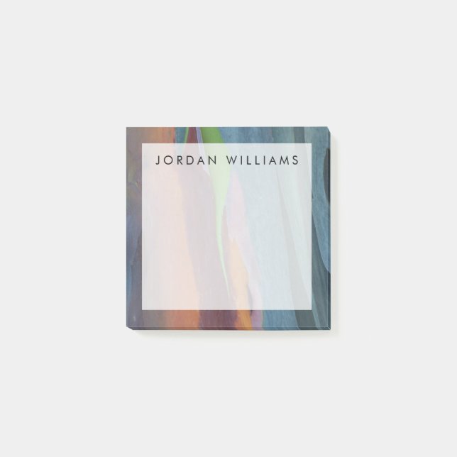 Post-it® Ajouter votre nom| Abstrait D'Arbre À Gomme Arc-En (Devant)