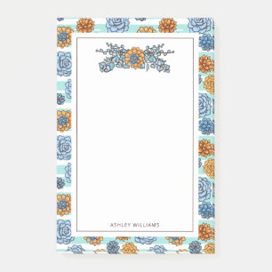 Post-it® Ajouter votre nom Aquarelle Succulente