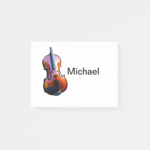 Post-it® Ajouter votre nom texte brun violon musique amoure