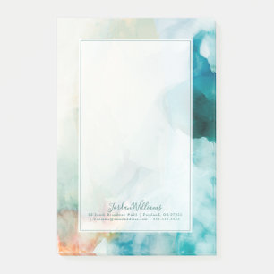 Post-it® Ajoutez le nom AversAversion - aquarelle bleue