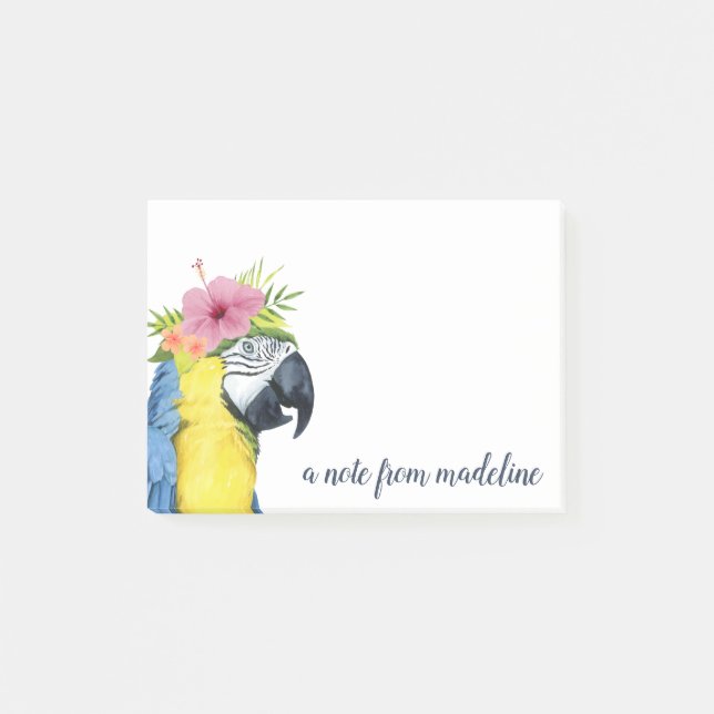 Post-it® Ajoutez votre halo | tropical nommé - perroquet (Devant)