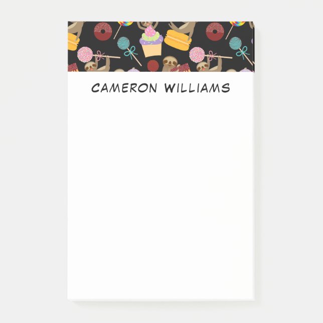 Post-it® Ajoutez votre motif doux de festins de paresse (Devant)