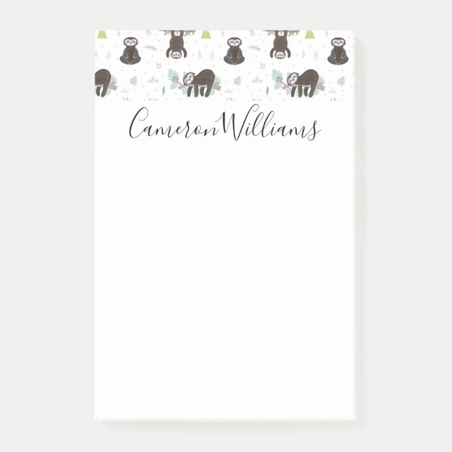 Post-it® Ajoutez votre motif doux | somnolent nommé de (Devant)