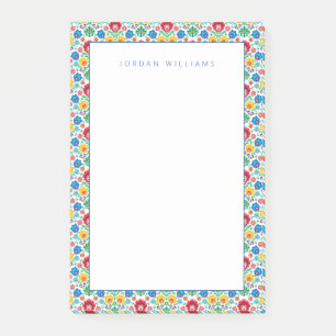 Post-it® Ajoutez votre motif   floral nommé d'art populair