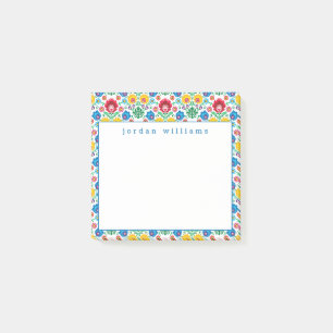 Post-it® Ajoutez votre motif floral nommé d'art populaire