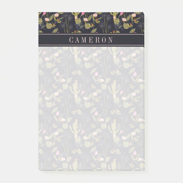 Post-it® Ajoutez votre motif | foncé nommé de cactus de (Devant)