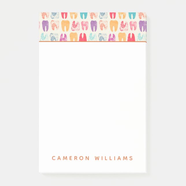 Post-it® Ajoutez votre motif | grunge nommé de dent (Devant)