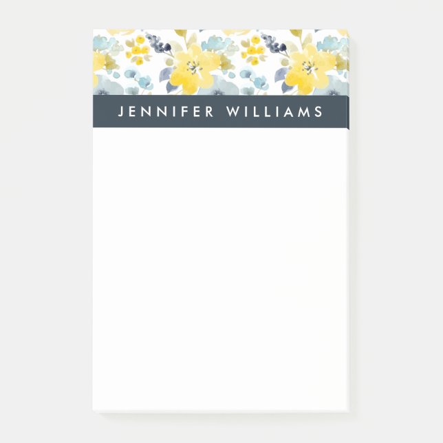 Post-it® Ajoutez votre motif jaune et bleu nommé de | (Devant)