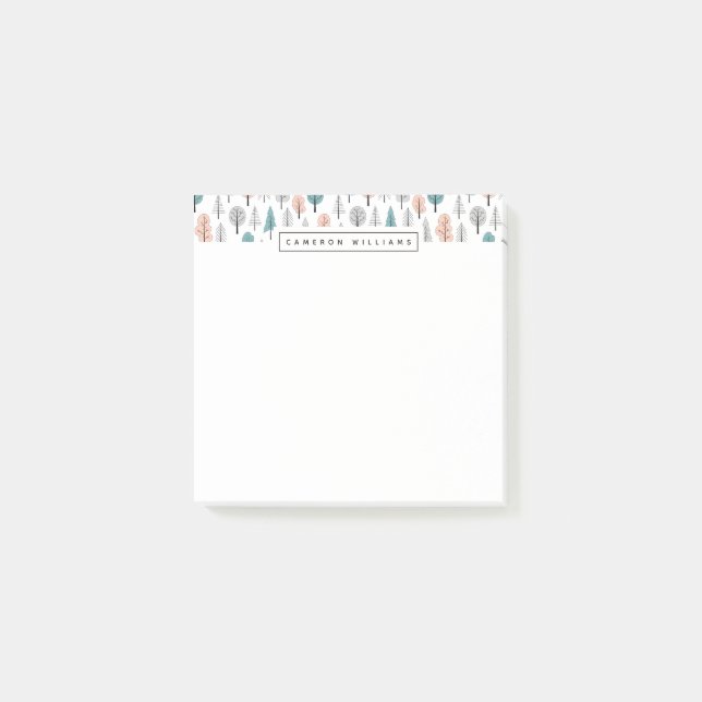 Post-it® Ajoutez votre motif | mignon nommé de forêt de (Devant)