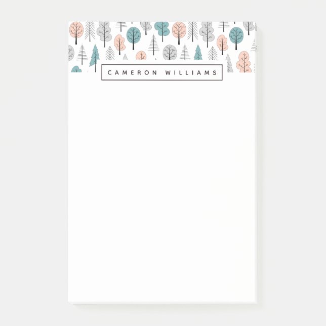 Post-it® Ajoutez votre motif | mignon nommé de forêt de (Devant)