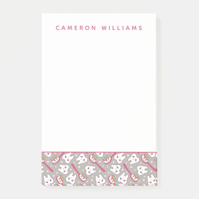 Post-it® Ajoutez votre motif nommé de dents d'arc-en-ciel (Devant)