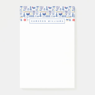 Post-it® Ajoutez votre motif nommé d'oiseau d'hiver d'art