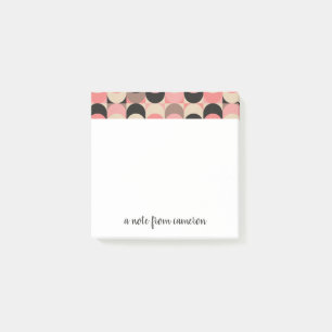 Post-it® Ajoutez votre motif rose moderne de la moitié du