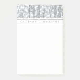 Post-it® Ajoutez votre motif tiré par la main   gris nomm