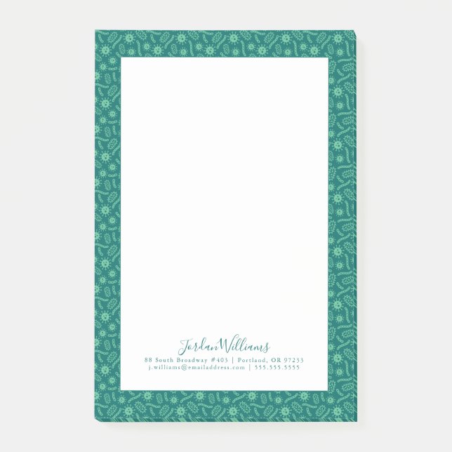 Post-it® Ajoutez votre motif | vert nommé de microbes (Devant)