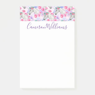 Post-it® Ajoutez votre motifs nommé de licornes et de rose