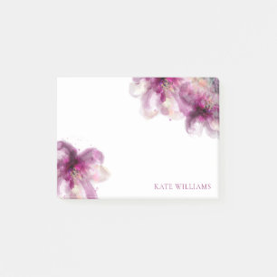 Post-it® ajoutez Votre Nom Aquarelle Lys Roses