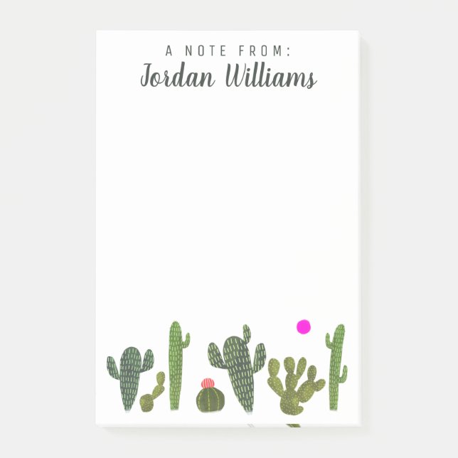 Post-it® Ajoutez votre nom | Collection Llamarama Cactus (Devant)