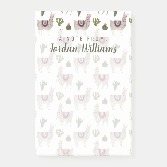 Post-it® Ajoutez votre nom | Collection Llamarama | Cute Ll (Devant)