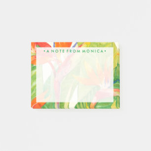Post-it® Ajoutez votre nom Fleurs tropicales Oiseau du