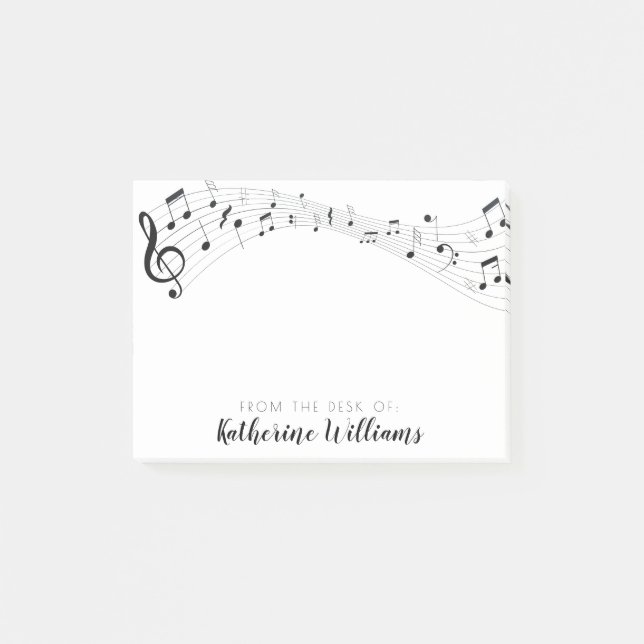 Post-it® Ajoutez votre nom | Flux musical de notes (Devant)