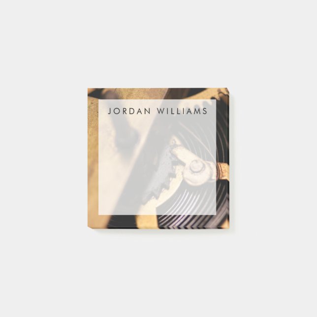 Post-it® Ajoutez votre nom | Mécanique de montre Abstrait (Devant)