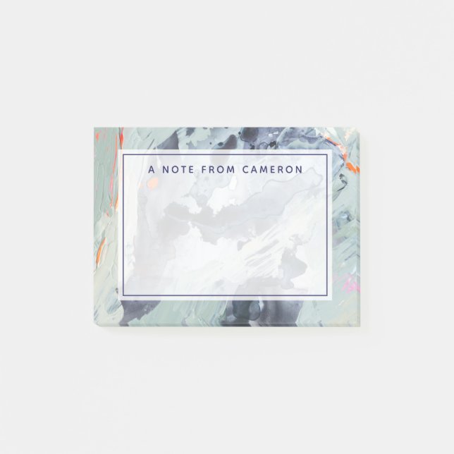 Post-it® Ajoutez votre nom | Mer polyphonique - Bleu (Devant)