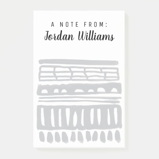 Post-it® Ajoutez votre nom | Weft I | Aquarelle noire moder (Devant)