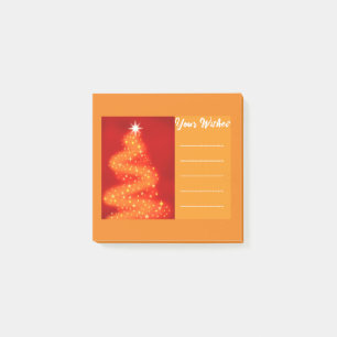 Post-it® Ajoutez votre souhait Arbre de Noël rouge et or