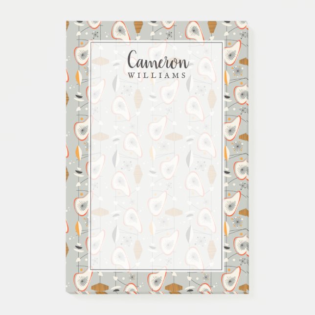 Post-it® Ajoutez votre Teal | géométrique nommé et motif (Devant)