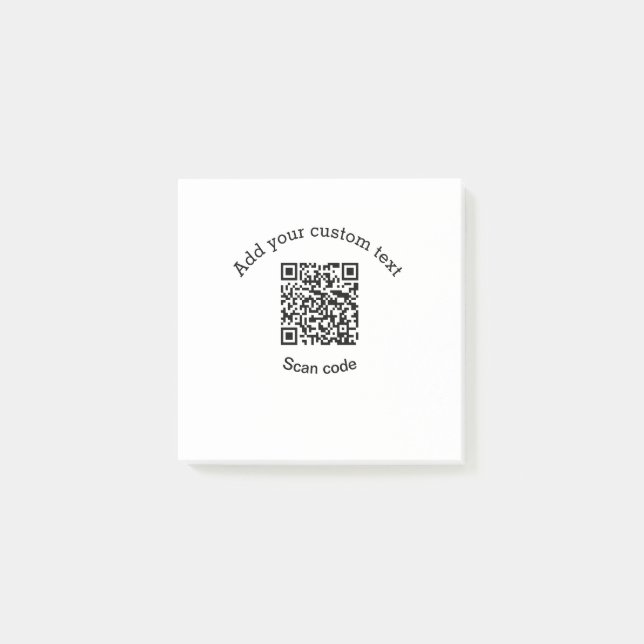 Post-it® Ajoutez votre texte personnalisé code QR de l'entr (Devant)