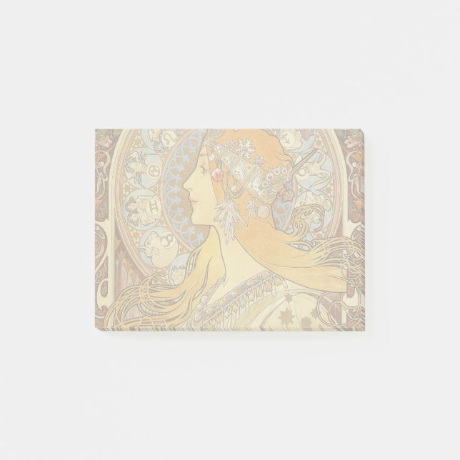 Post-it® Alfonse Mucha Zodiac Art nouveau femme (Devant)