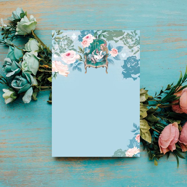 Post-it® Alice vintage Au Pays Des Merveilles Roses Roses R (Vintage Alice In Wonderland Pink Roses Decoupage Post-it Notes)