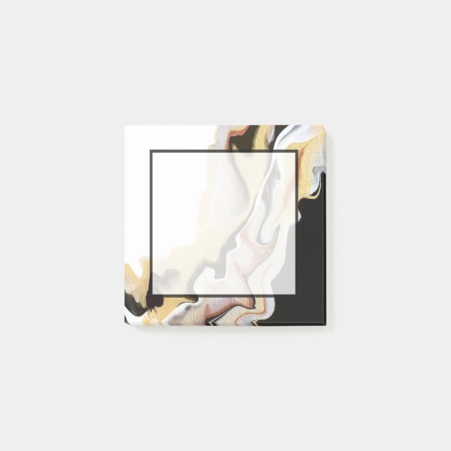 Post-it® Alligare Golden Abstract Acrylic Fluid Art (Devant)